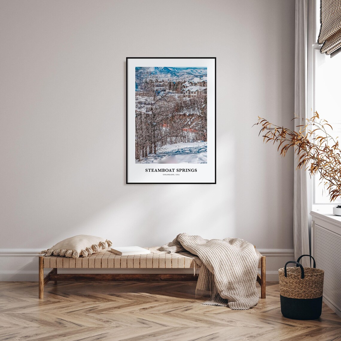 Steamboat Springs Colorado Snowy Mountain Village Photography Poster - Image 3