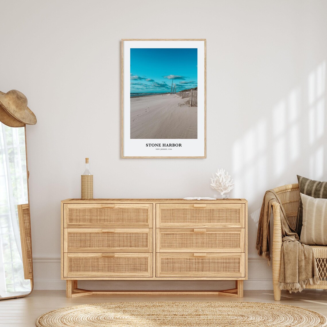 Stone Harbor New Jersey Quiet Beach Dunes Photography Poster - Image 2