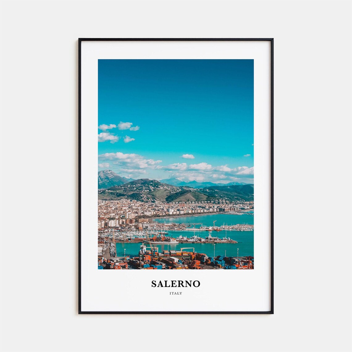Salerno Travel Poster, Italy Place Wall Art