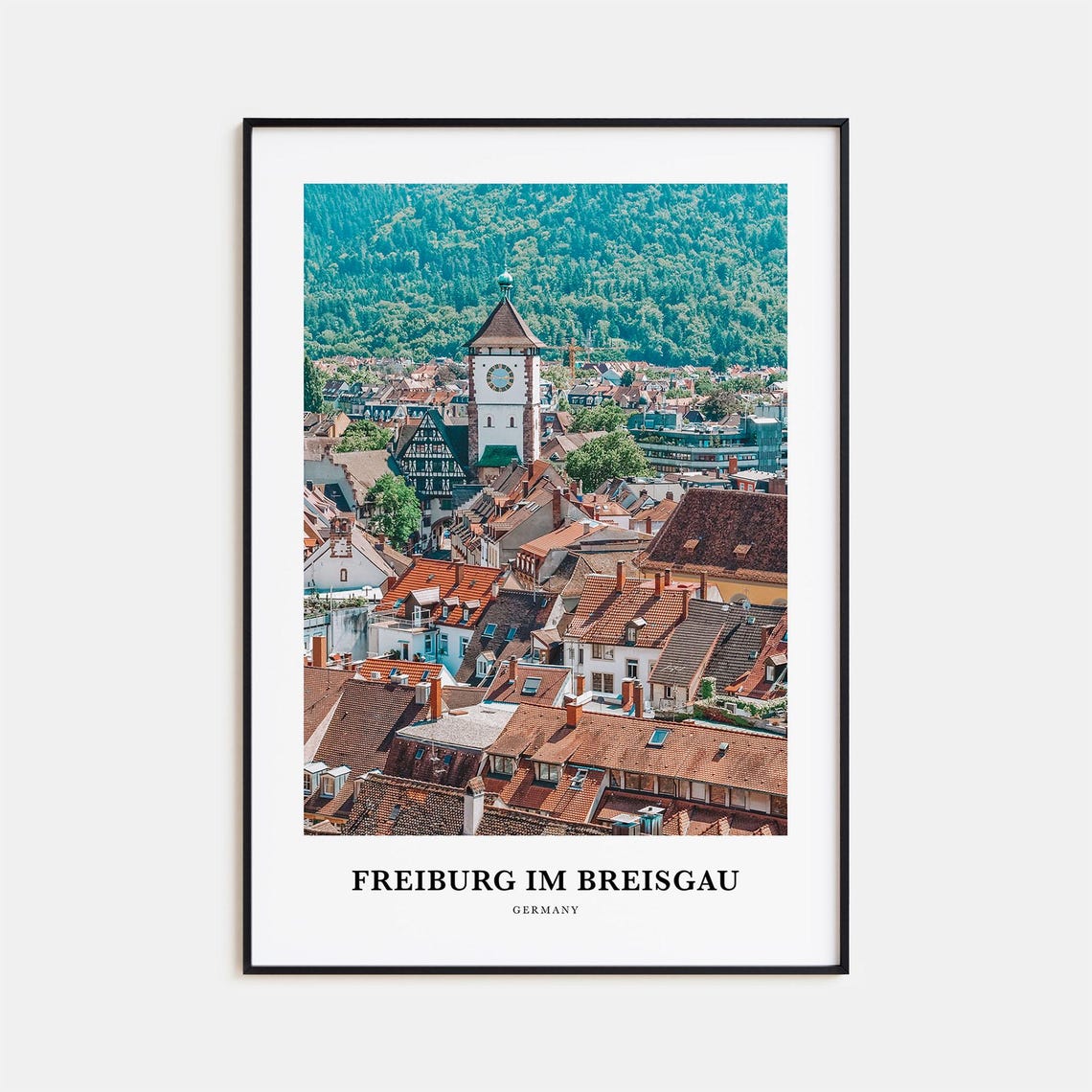 Freiburg im Breisgau Germany Old Town Clock Tower Travel Poster