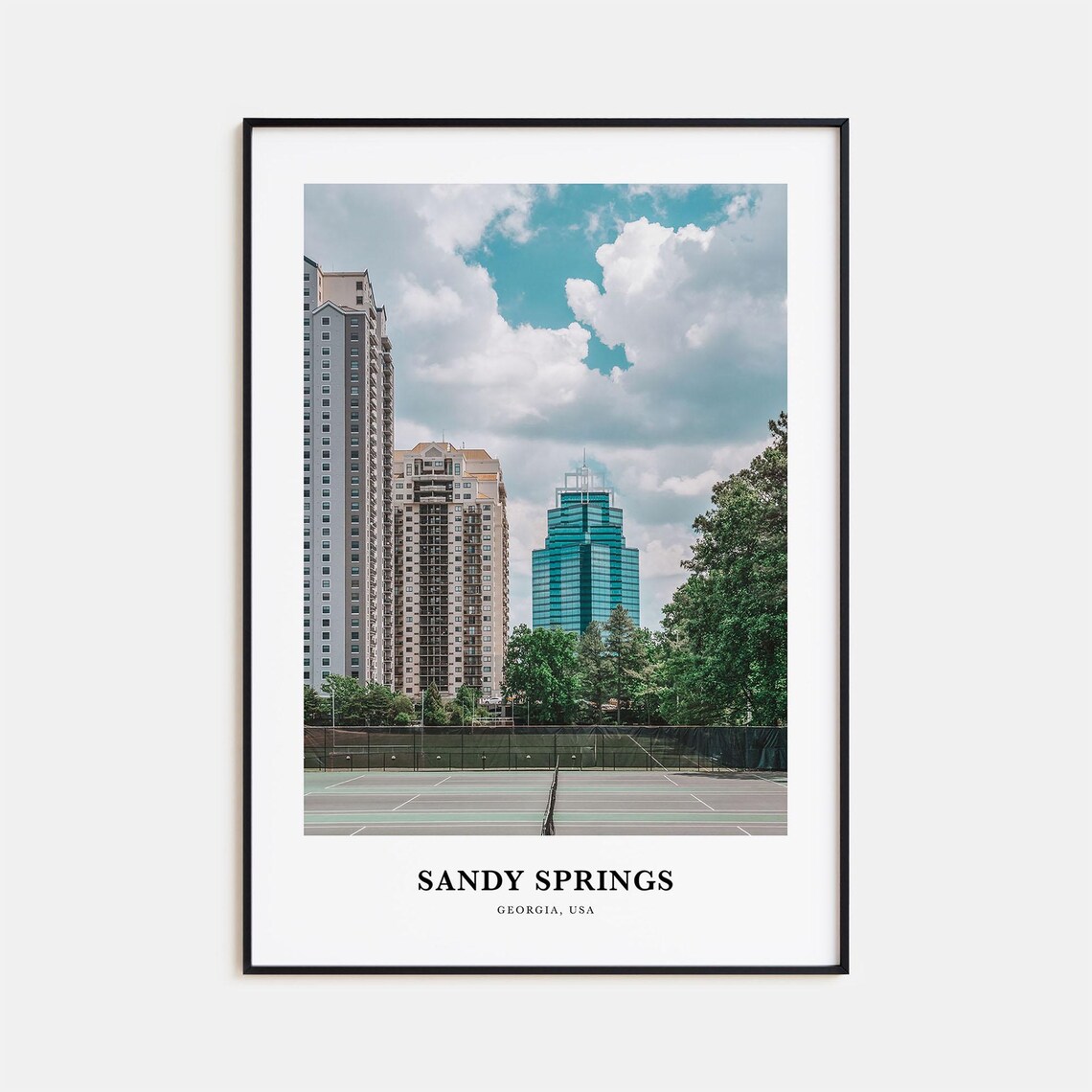 Sandy Springs Georgia Tennis Courts City Skyline Travel Photo Poster