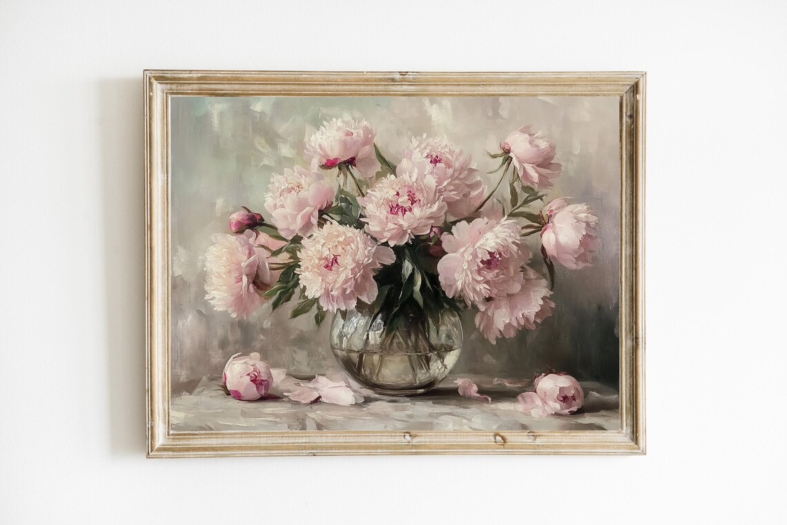 Pink Peony Botanical Wall Decor Art Print