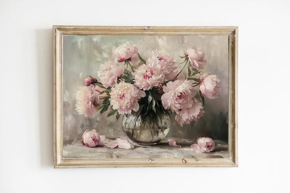 Pink Peony Botanical Wall Decor Art Print
