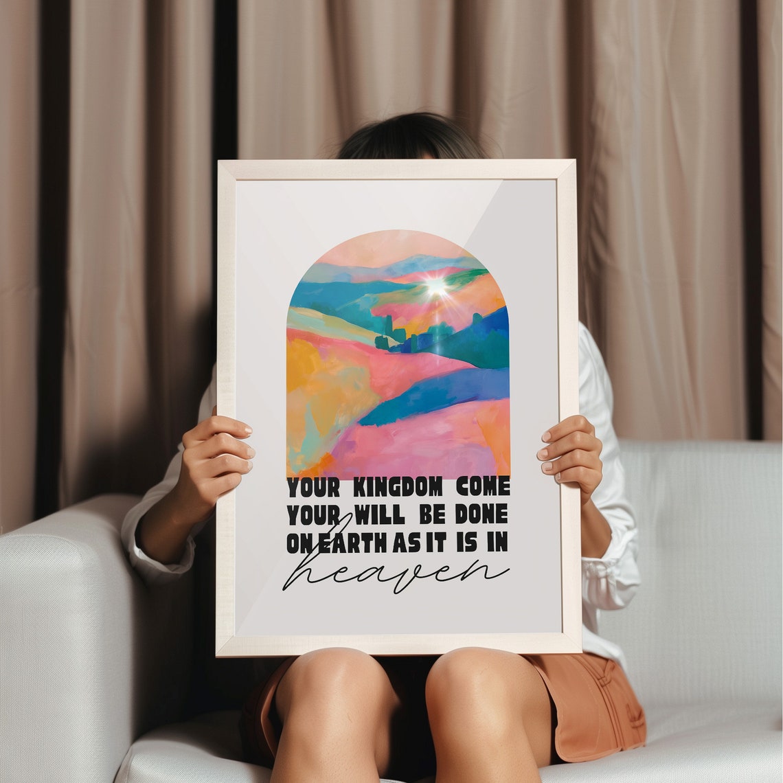 Your Kingdom Come Colorful Arch Landscape Worship Scripture Poster - Image 4