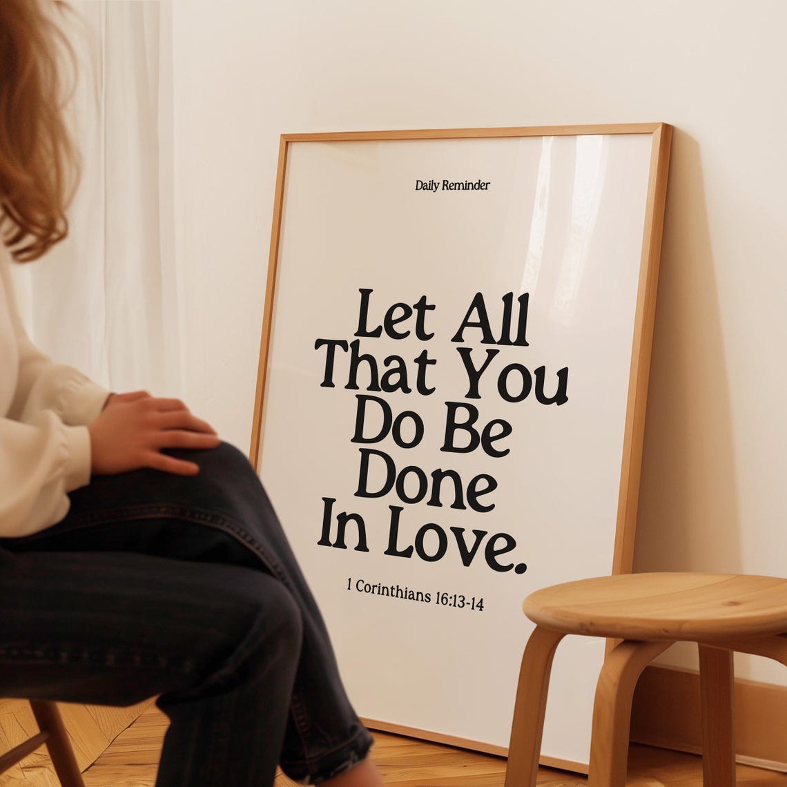 1 Corinthians 16 Christian Wall Art Trendy Apartment Decor Christian Prints Bible Verse Wall Art Wall Art - Image 4