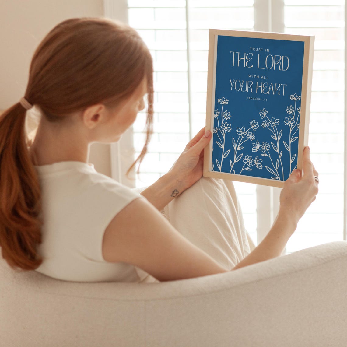 Trust In The Lord With All Your Heart Proverbs 3 5 Floral Poster - Image 4