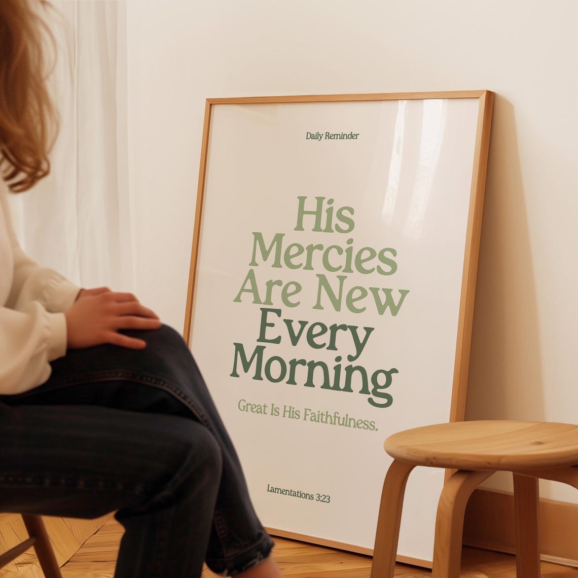Daily Reminder His Mercies Are New Every Morning Sage Serif Poster