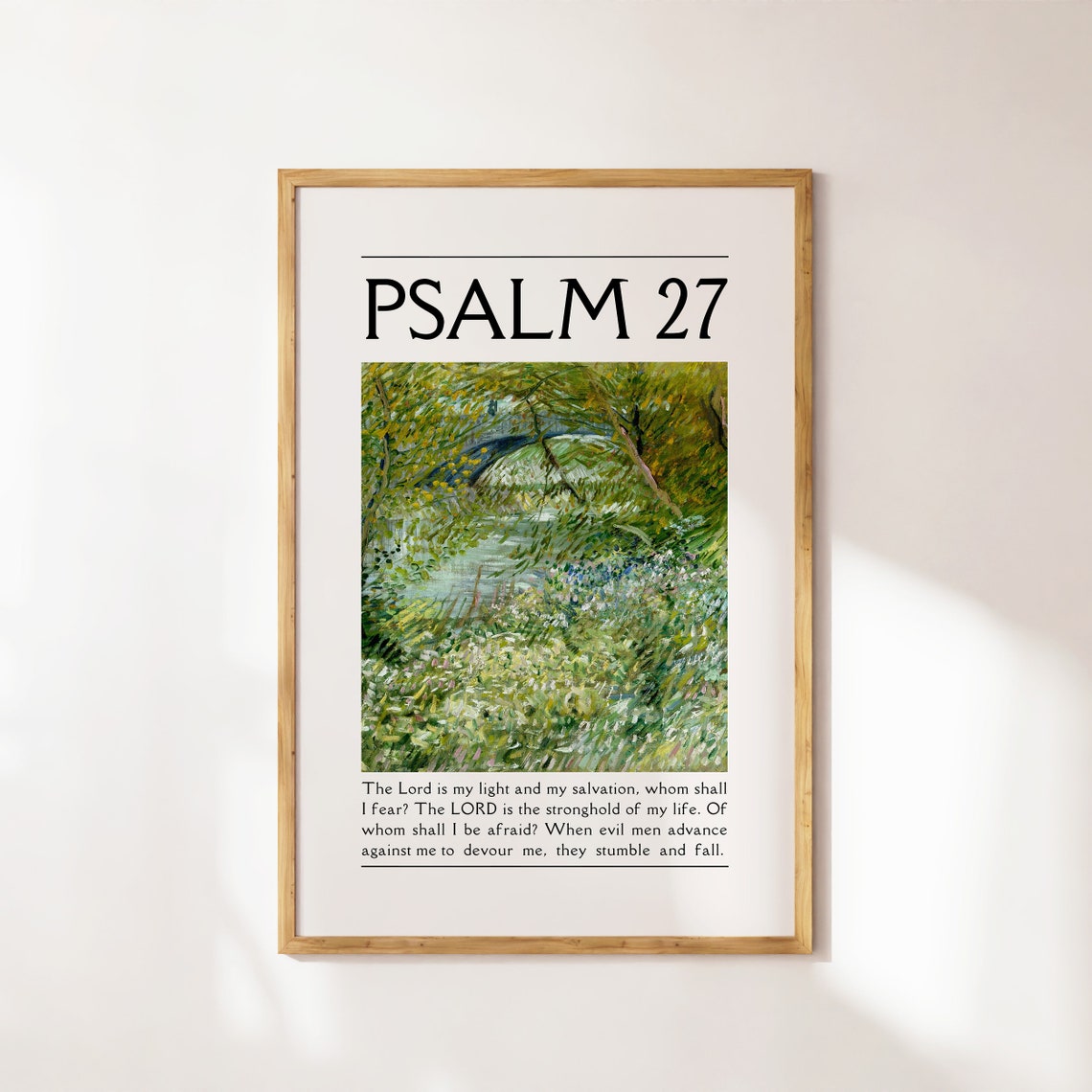 Psalm 27 My Light and Salvation Riverside Impressionist Poster - Image 4