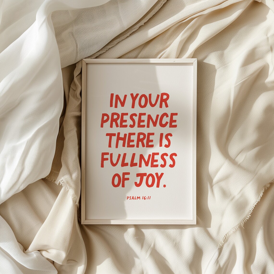 In Your Presence There Is Fullness Of Joy Psalm 16 11 Red Typography Wall Art