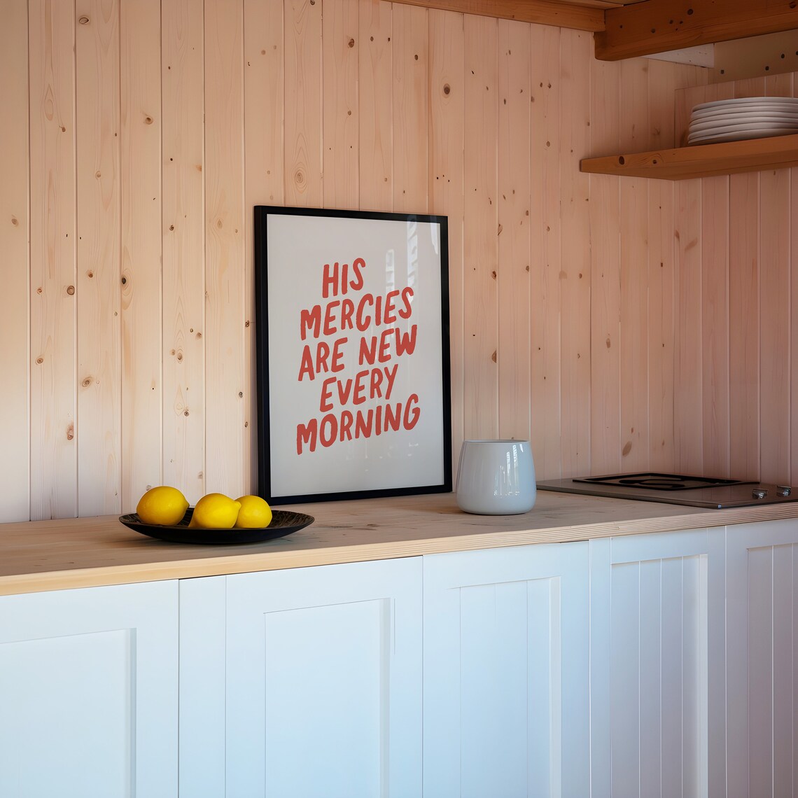 New Mercies Minimalist Christian Typography Art Print - Image 3