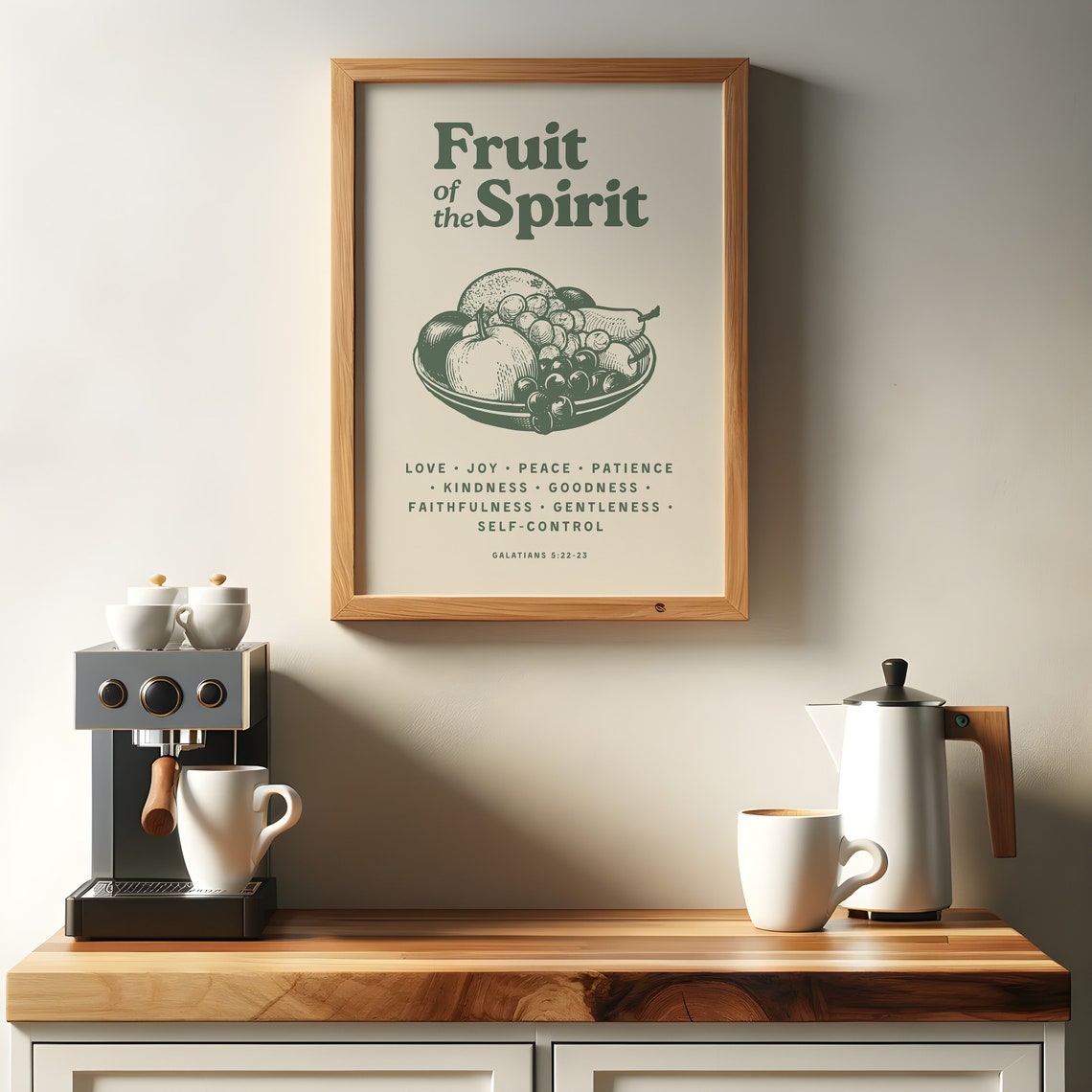 Fruit of the Spirit Vintage Engraved Fruit Bowl Scripture Poster - Image 2