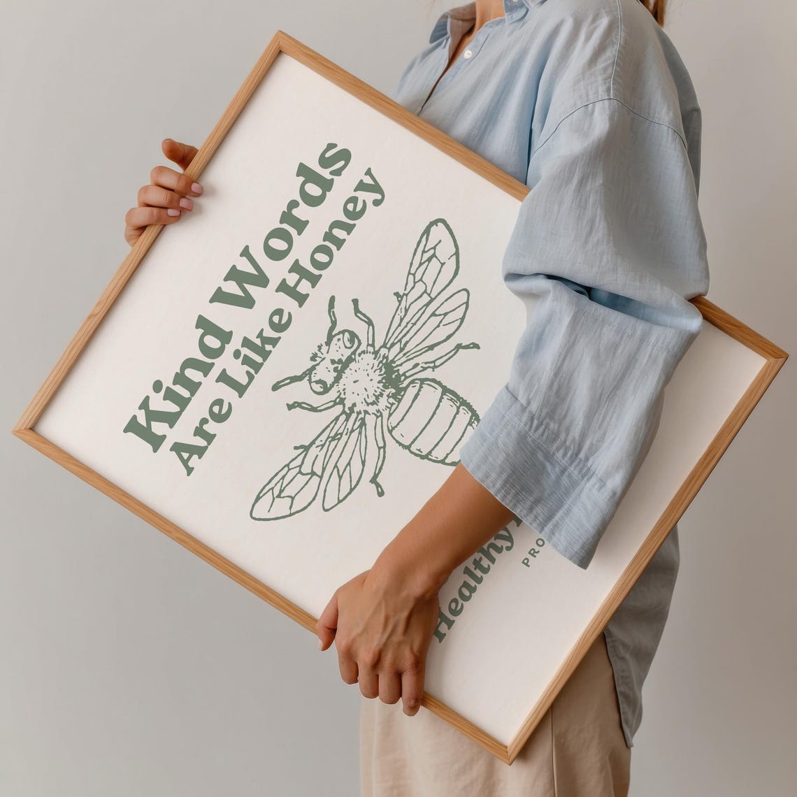 Kind Words Are Like Honey Retro Print Christian Wall Art Scripture Wall Art Gift Dorm Room Essentials Vintage Sage Green Wall Art - Image 4