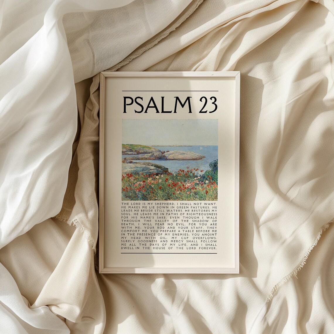Psalm 23 Vintage Christian Wall Art Poster - Image 4