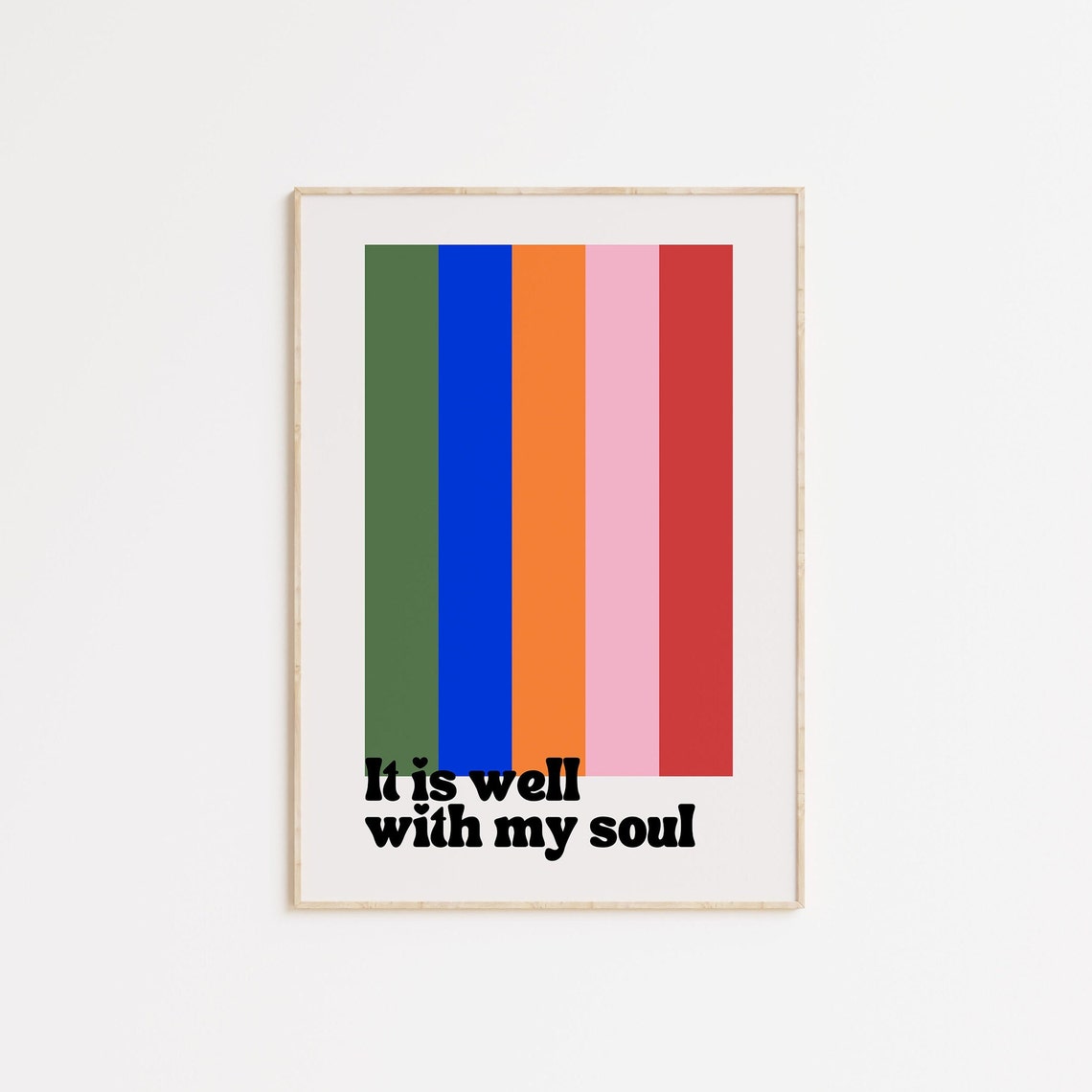 It Is Well With My Soul Retro Rainbow Stripe Groovy Art Print - Image 3