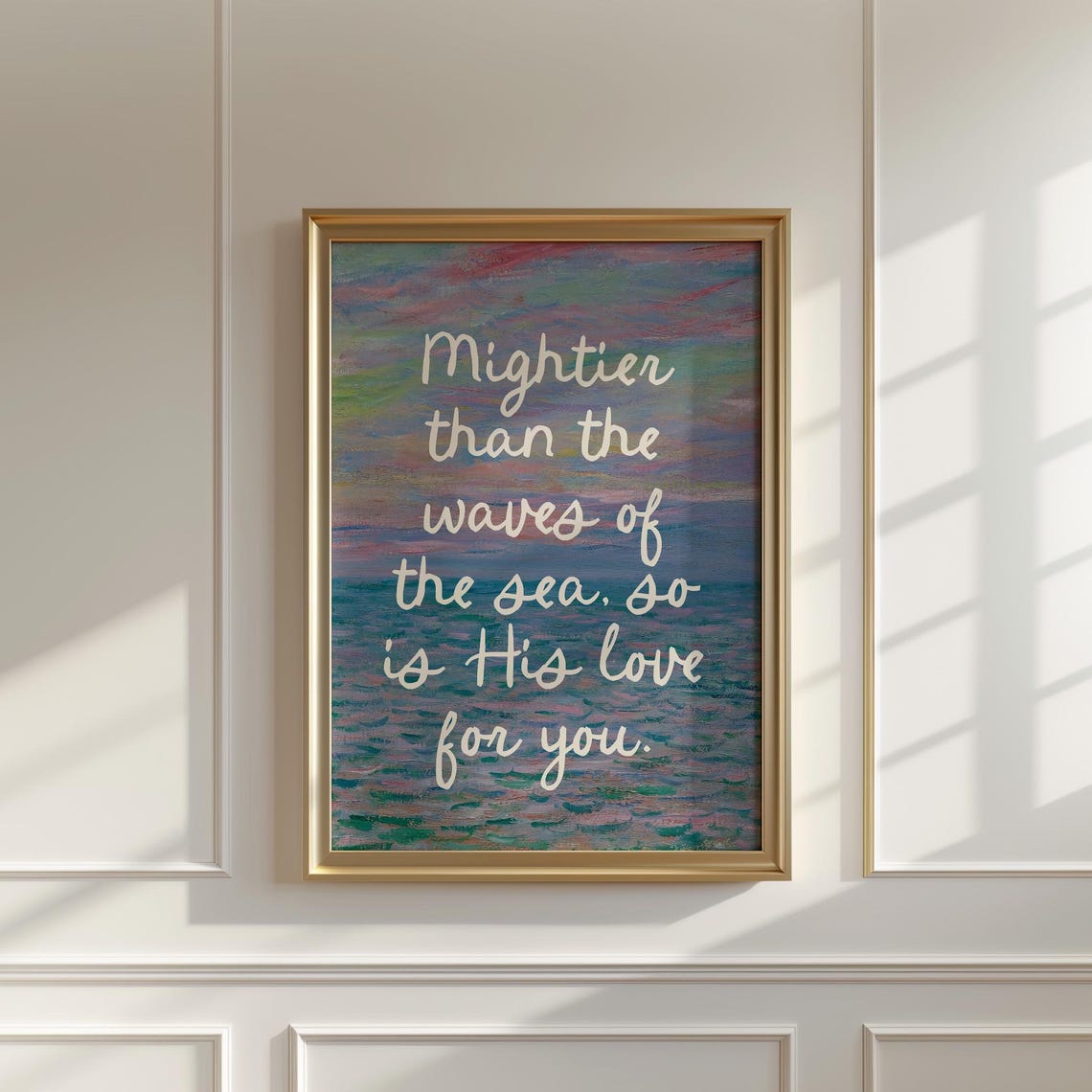 Mightier Than The Waves Of The Ocean Christian Wall Art Bible Verse Wall Art Scripture Decor Wall Art Posters