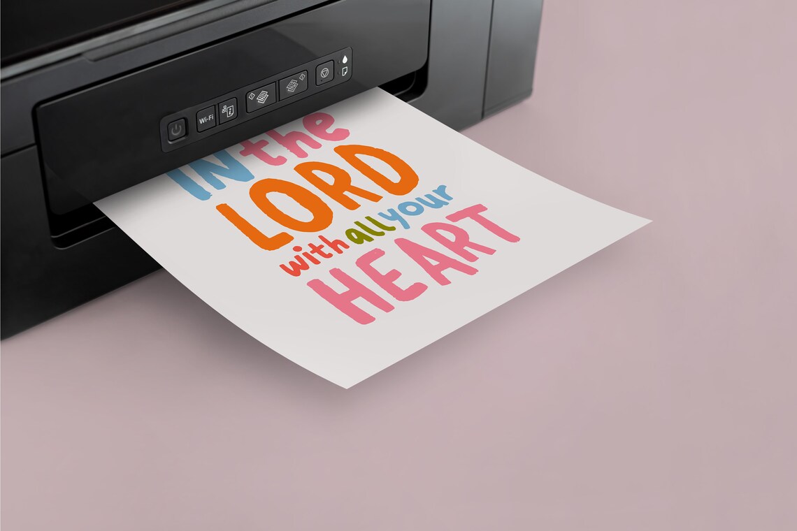 Trust in the Lord With All Your Heart Colorful Kids Typography Poster - Image 4