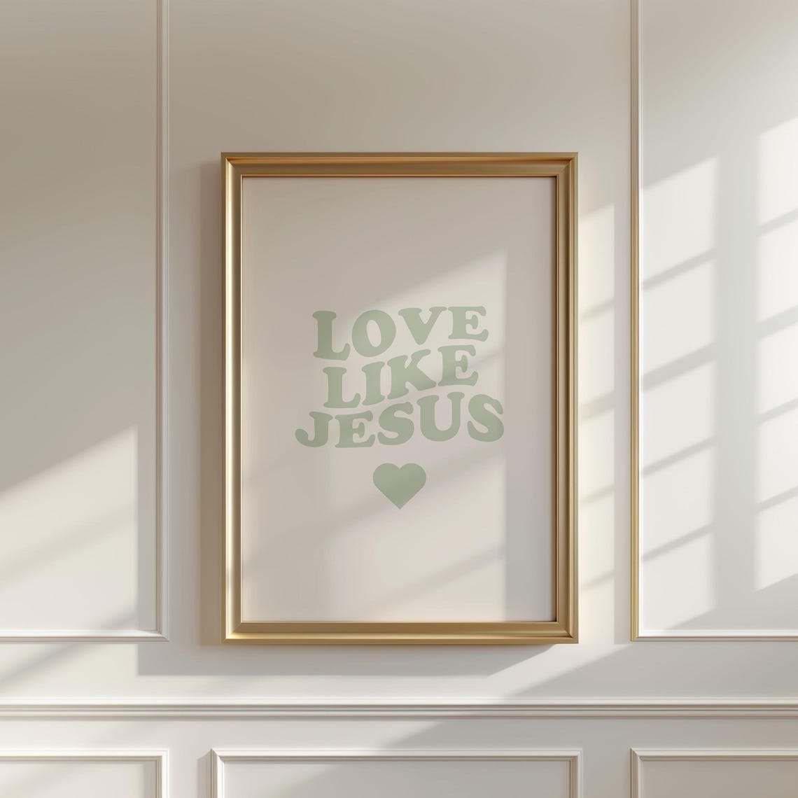Love Like Jesus Christian Wall Art Bible Verse Quote Coastal Granddaughter Prints Sea Foam Green Wall Art Minimalist Faith Inspired Poster - Image 3