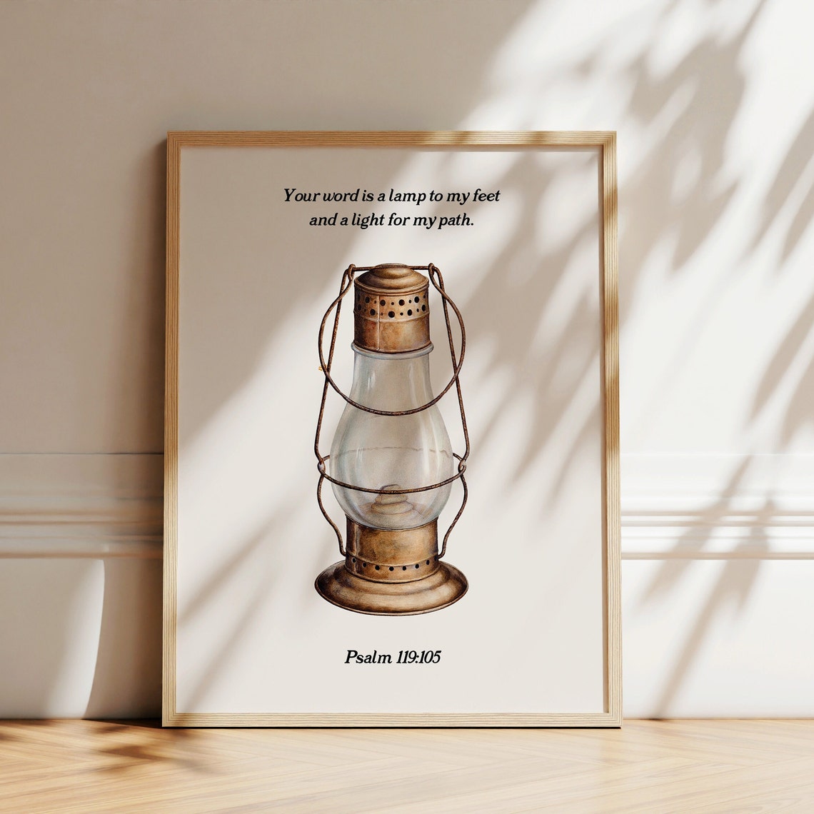 Your Word Is a Lamp Psalm 119 Vintage Lantern Scripture Poster - Image 4
