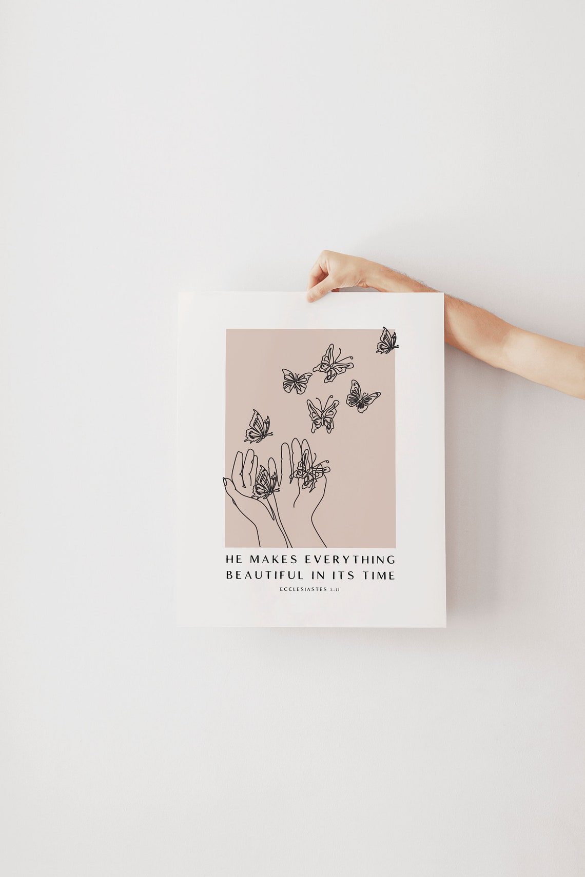 He Makes Everything Beautiful In Its Time Butterfly Hands Poster - Image 4