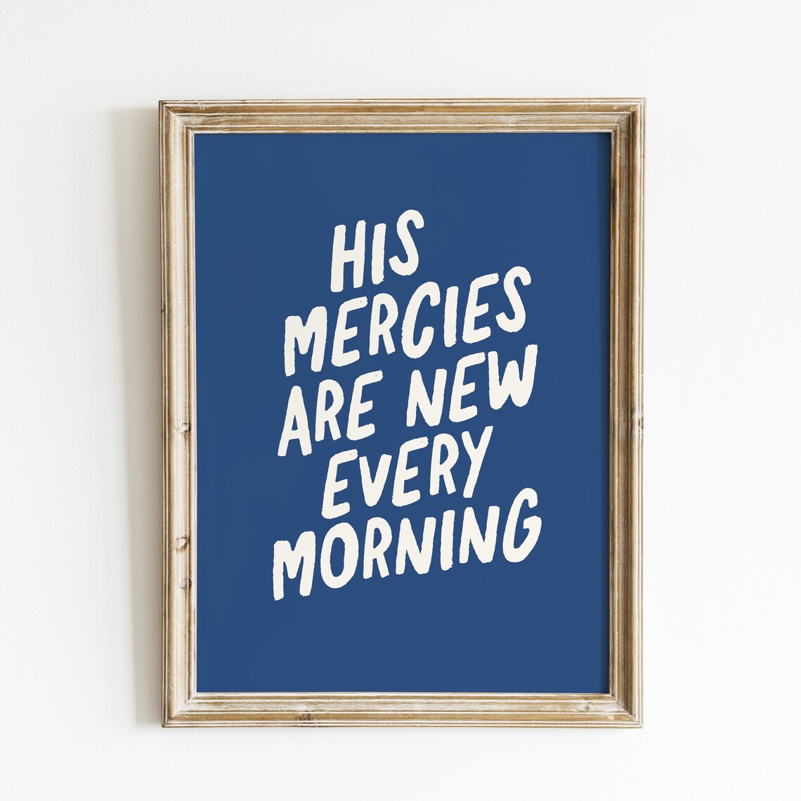 His Mercies Are New Every Morning Navy Bold Typography Poster