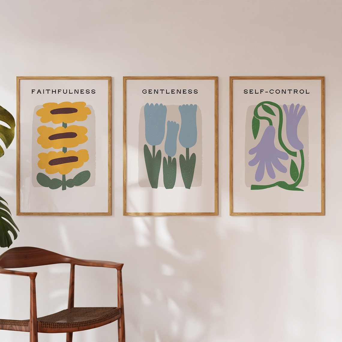 Fruit of the Spirit 9 Piece Floral Scripture Wall Poster Set - Image 3