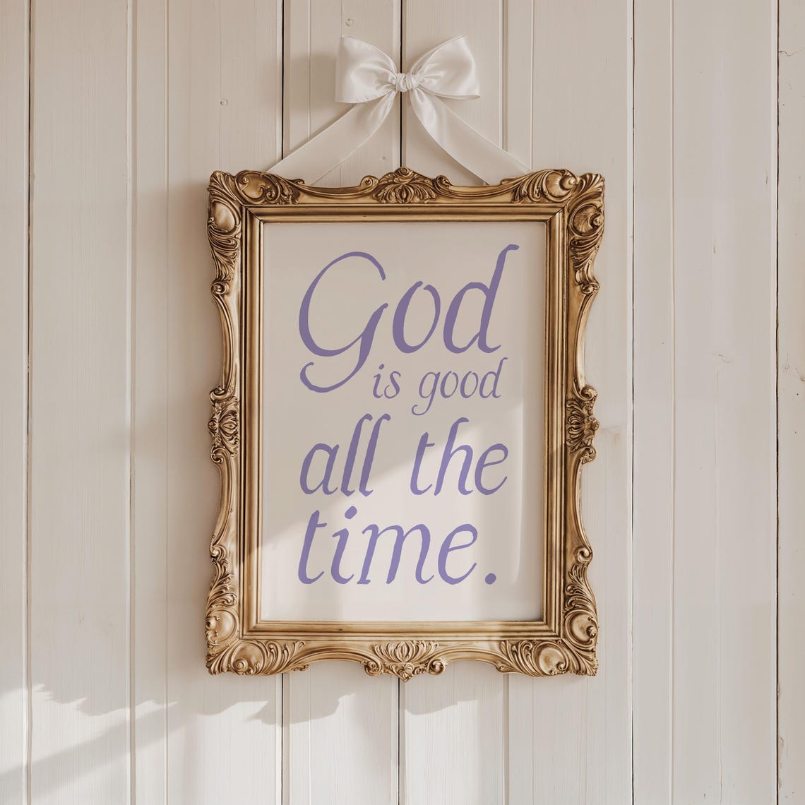 God Is Good All The Time Purple Minimalist Script Typography Poster - Image 4