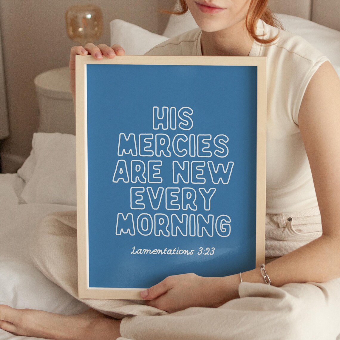 His Mercies Are New Every Morning Lamentations 3 23 Blue Playful Poster - Image 3
