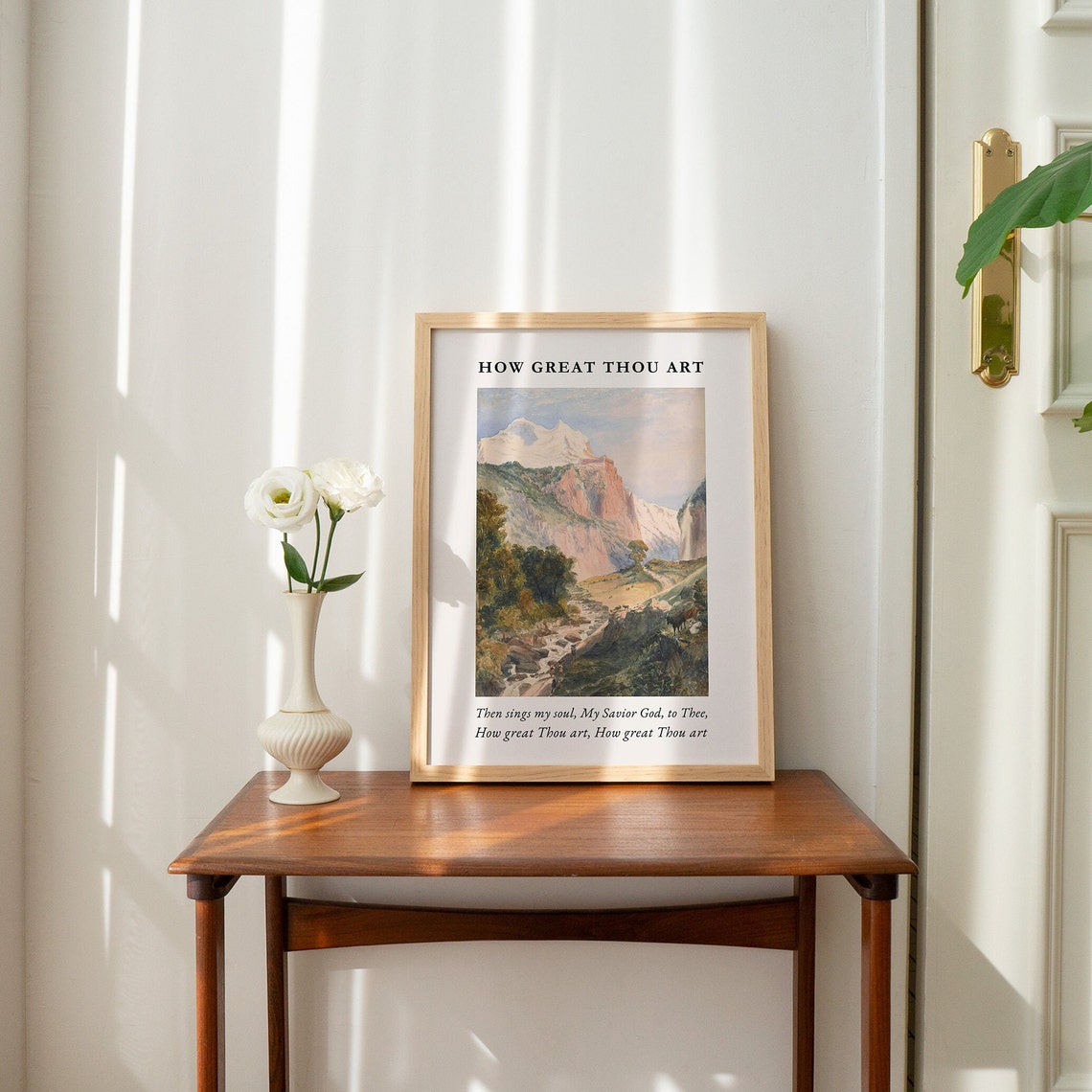 How Great Thou Art Hymn Mountain Watercolor Worship Scripture Print - Image 3
