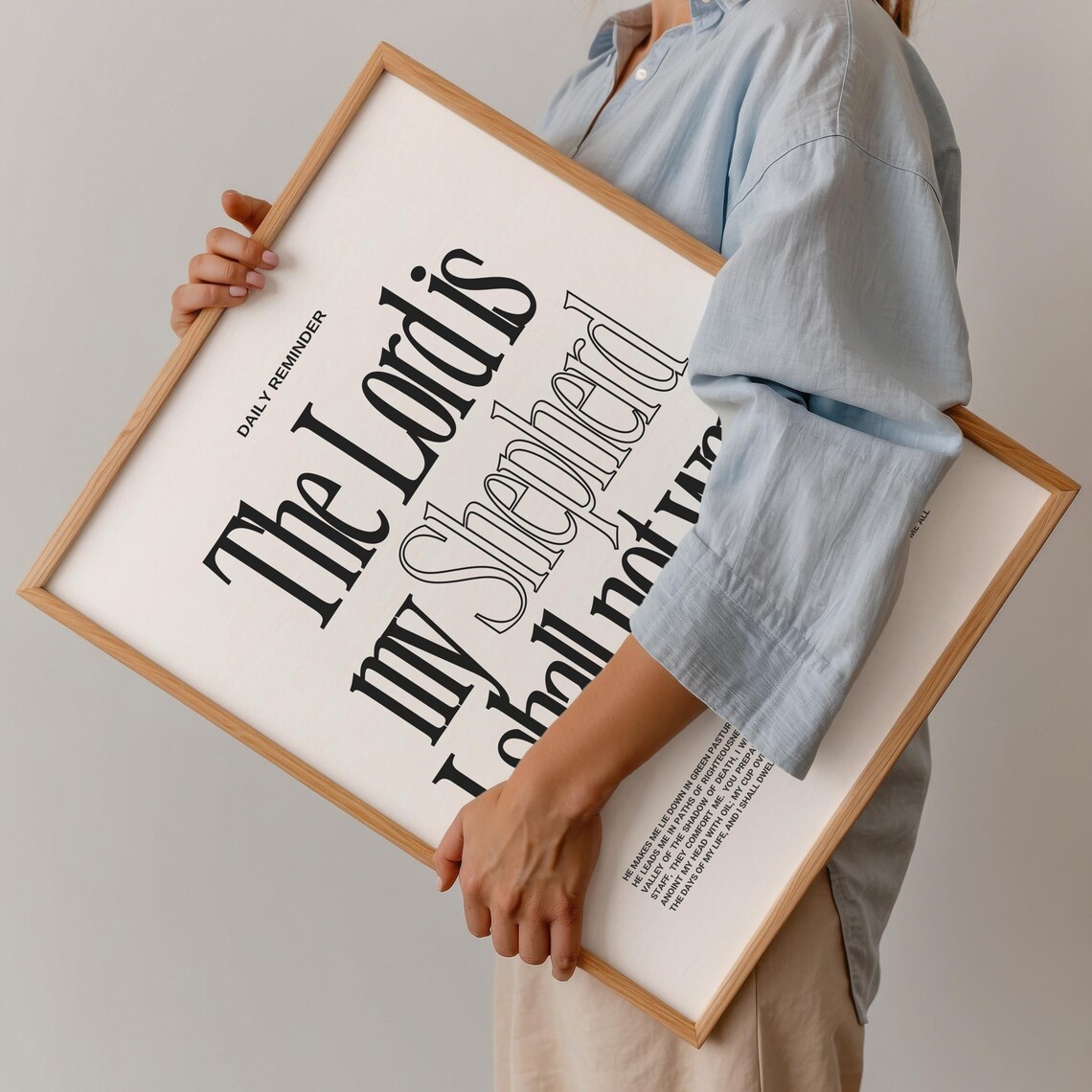 Daily Reminder The Lord Is My Shepherd I Shall Not Want Black Type Poster - Image 3