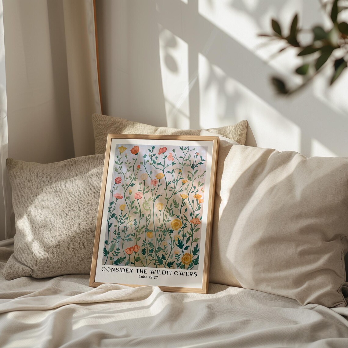 Consider The Wildflowers Scripture Wall Art Print - Image 2