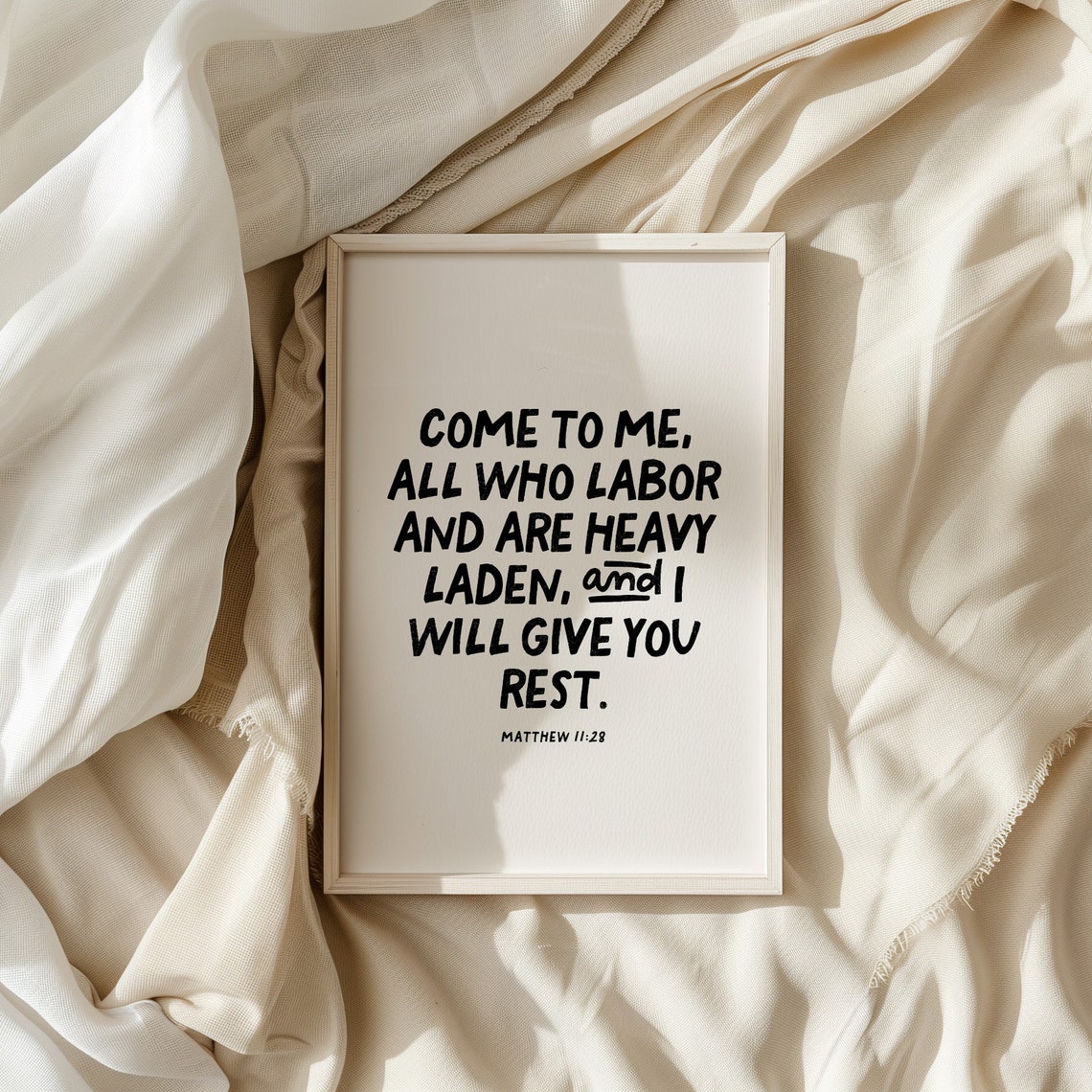 Matthew 1128 Christian Wall Art Minimalist Bible Verse Quote Wall Art Dorm Room Essentials Decor Scripture - Image 4