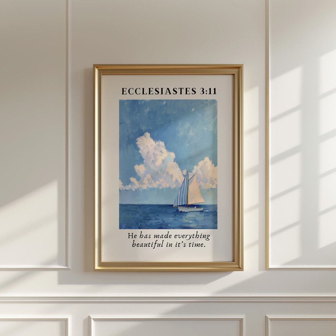 Ecclesiastes 3:11 Sailboat Painting Christian Art - Image 4