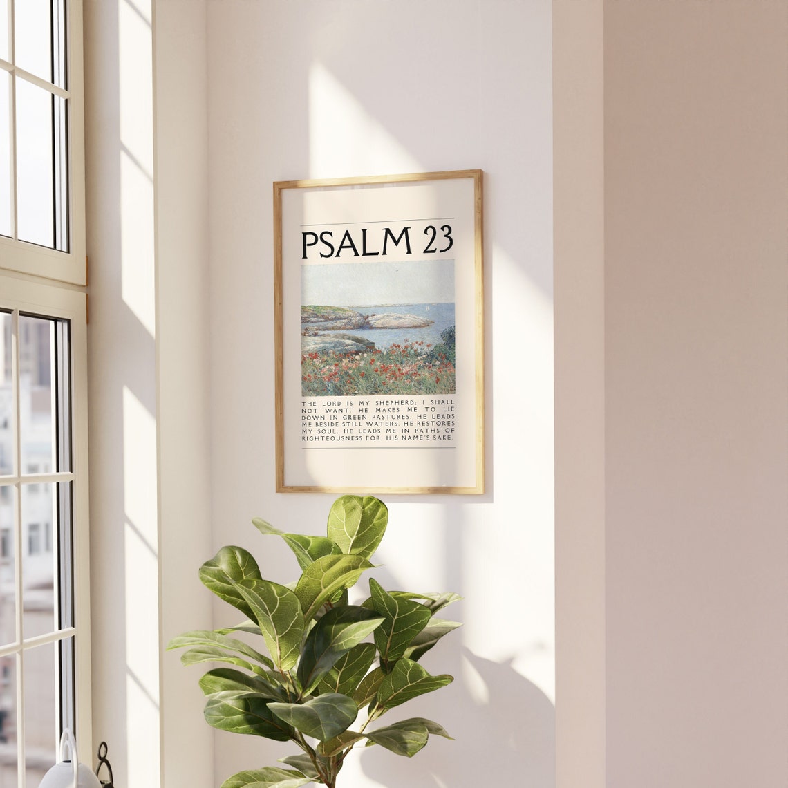 Psalm 23 Vintage Poster Framed Shipped Christian Wall Art Bible Verse Print Modern Scripture Art Landscape Mural Religious Gift - Image 3