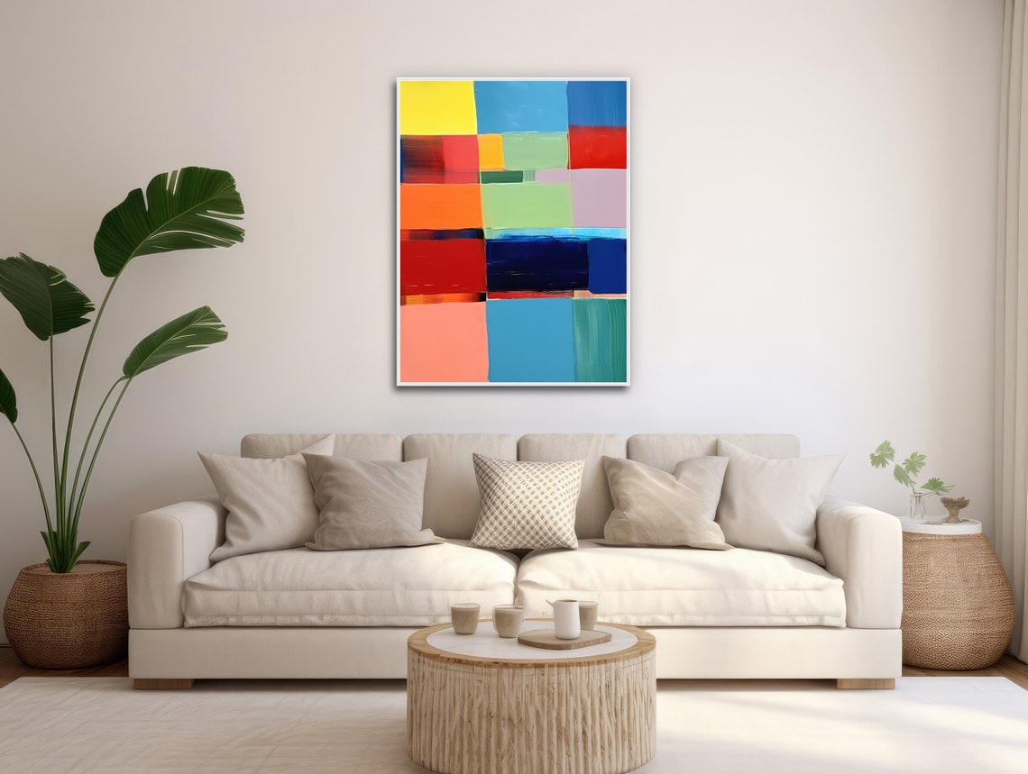 Colorful Geometric Blocks Abstract Modern Bright Palette Wall Art - Image 3