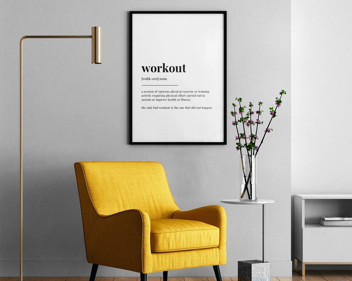 Workout Definition Print Wall Art Definition Print Home Decor - Image 3