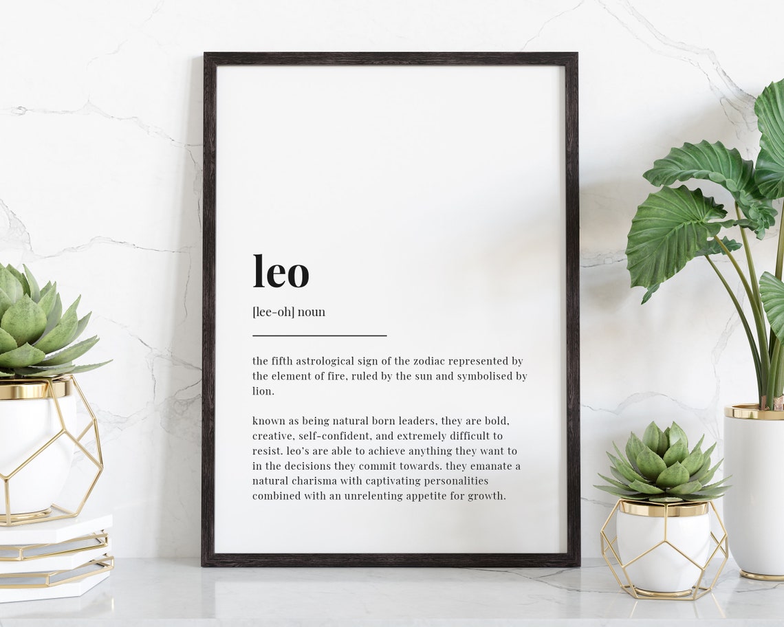 Instant Wall Art Leo Definition Meaning Leo Gift Print Quote Print Leo Definition Print - Image 2