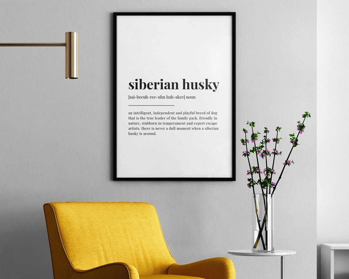 Siberian Husky Definition Meaning Art Print - Image 3