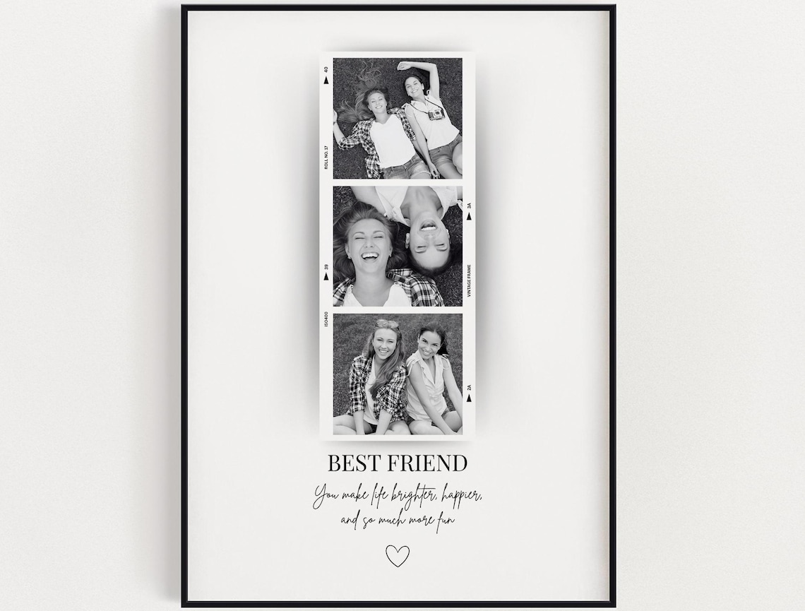 Personalised Best Friend Photo Art Print, Birthday Gift