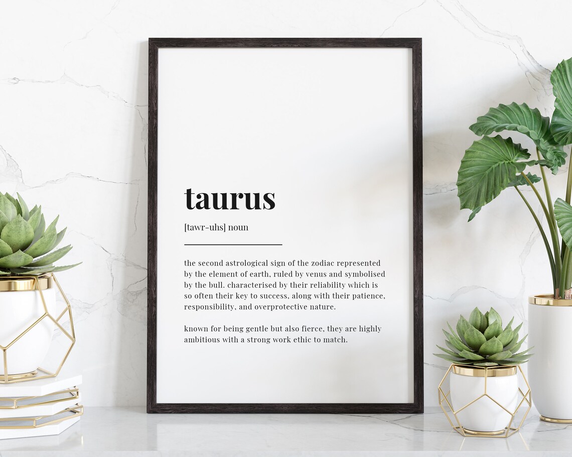 Taurus Definition Print, Zodiac Star Sign Art - Image 2