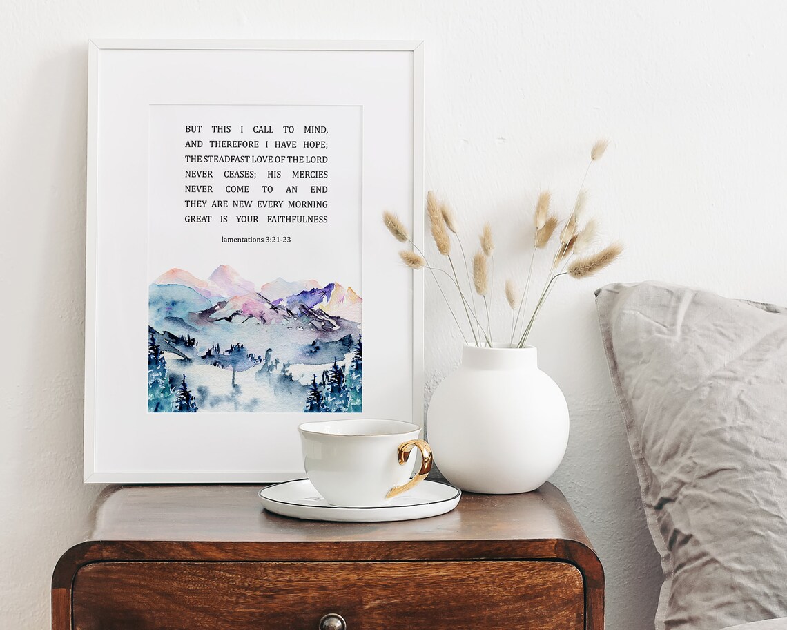 Lamentations 3:21-23 Scripture Wall Art, Poster - Image 3