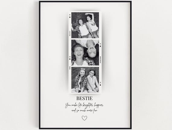 Personalized Bestie Photo Wall Art, Birthday Gift