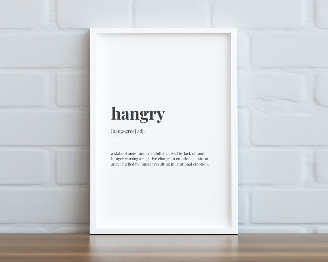 Hangry Definition Print, Funny Kitchen Wall Art - Image 3