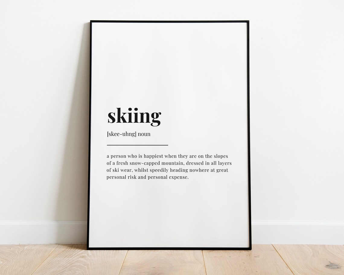 Skiing Definition Quote, Typography Art Print - Image 2