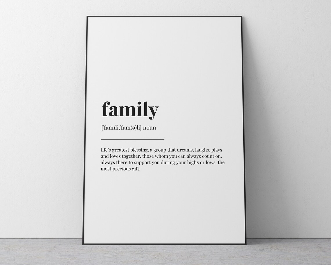 Family Definition Meaning Wall Art Poster Print - Image 2