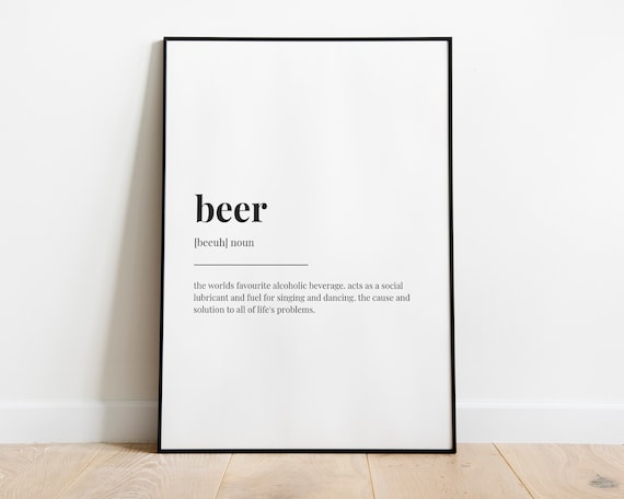 Beer Definition Quote Art Print