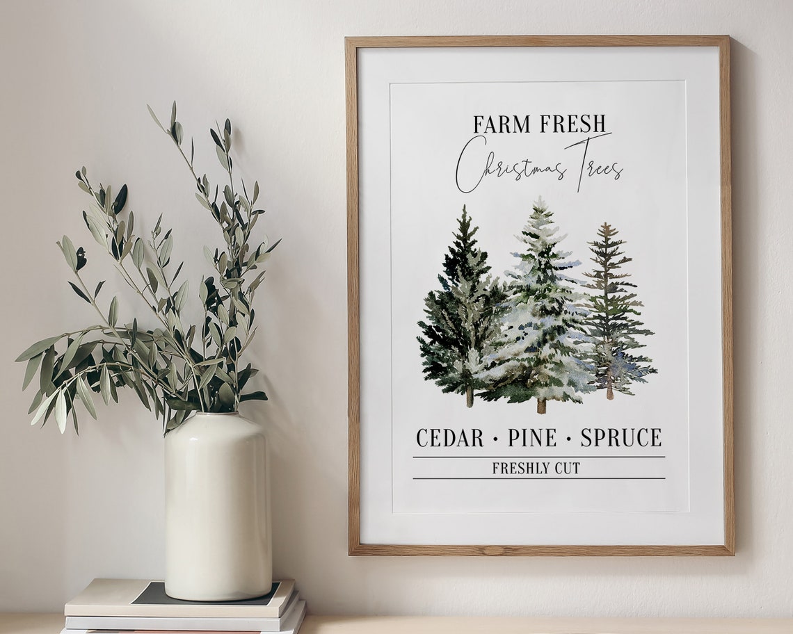 Christmas Tree Festive Winter Art Print