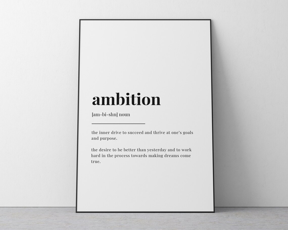 Ambition Definition Typography Art Print, Home Decor - Image 2