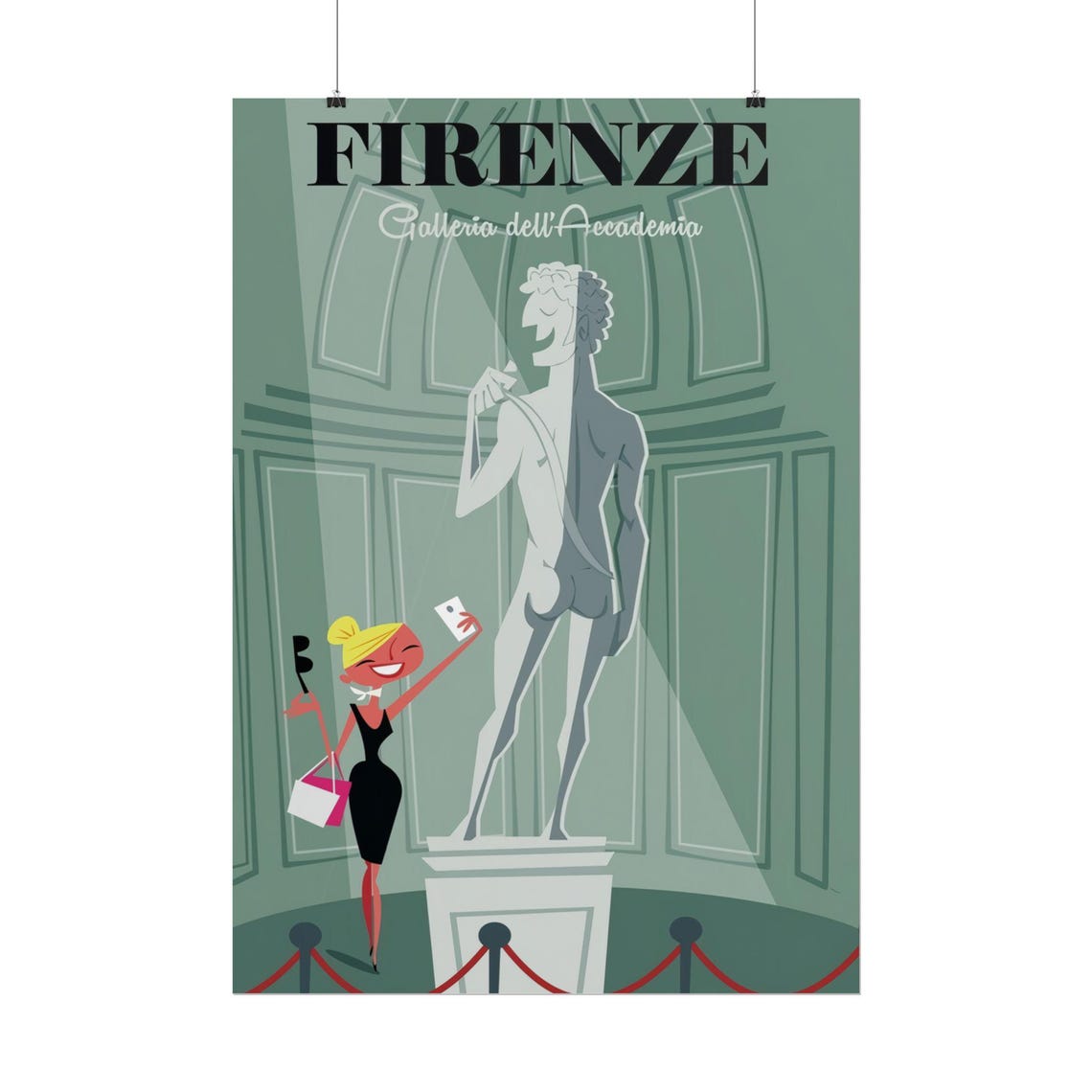 Firenze Galleria dell'Accademia Michelangelo David Travel Poster - Image 2