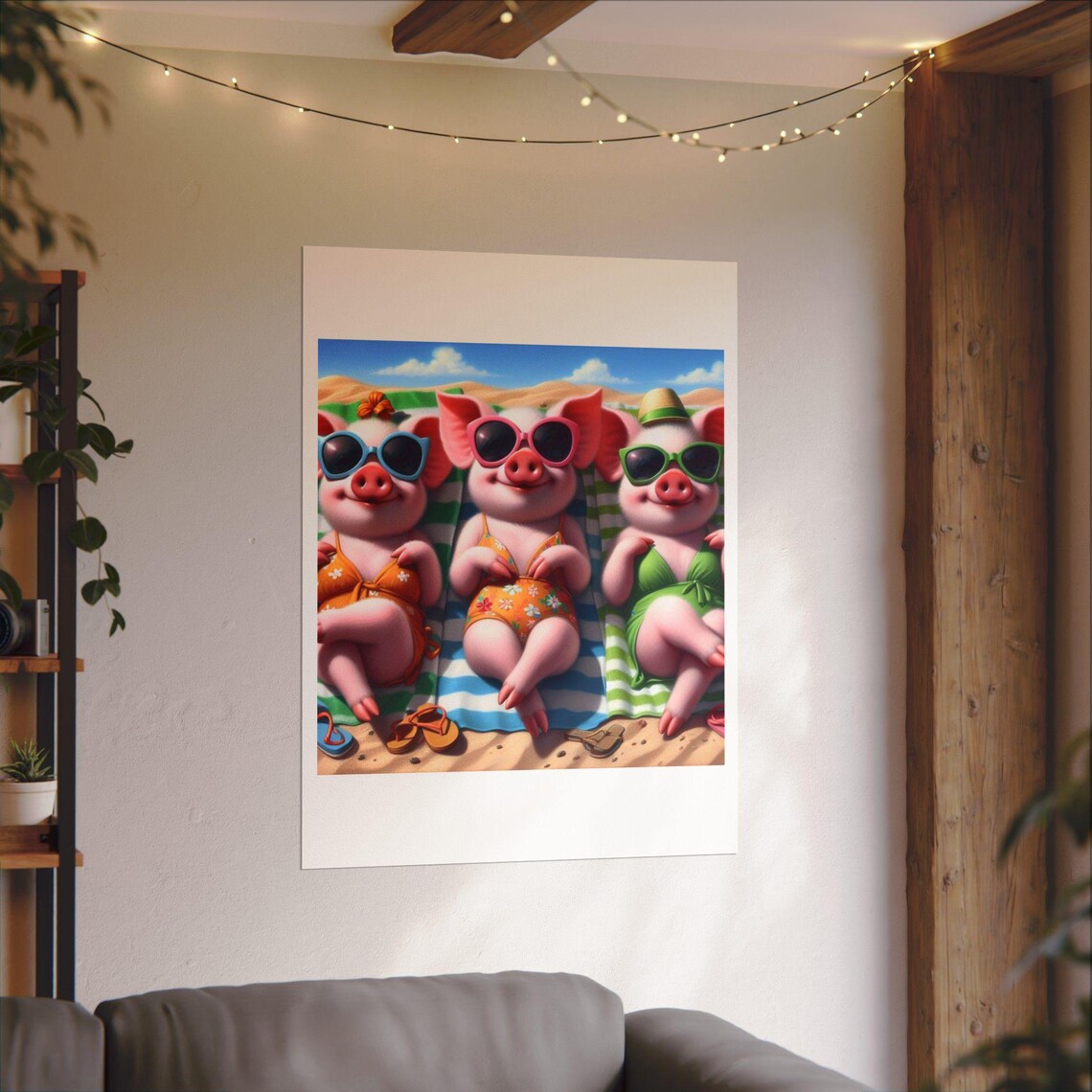 Pig Wall Art Print Poster Pig Wall Art Print Farm Animal Gift Funny Pig Poster Art Poster Funny Print Poster Animal Lover Poster - Image 3
