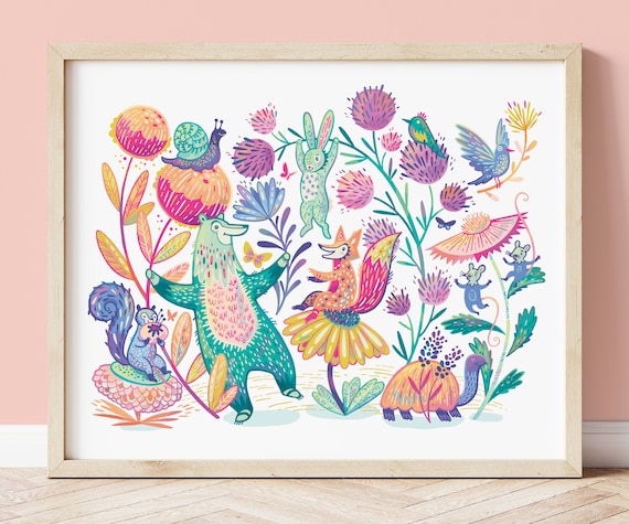 Woodland Animals Nursery Art, Kids Room Decor